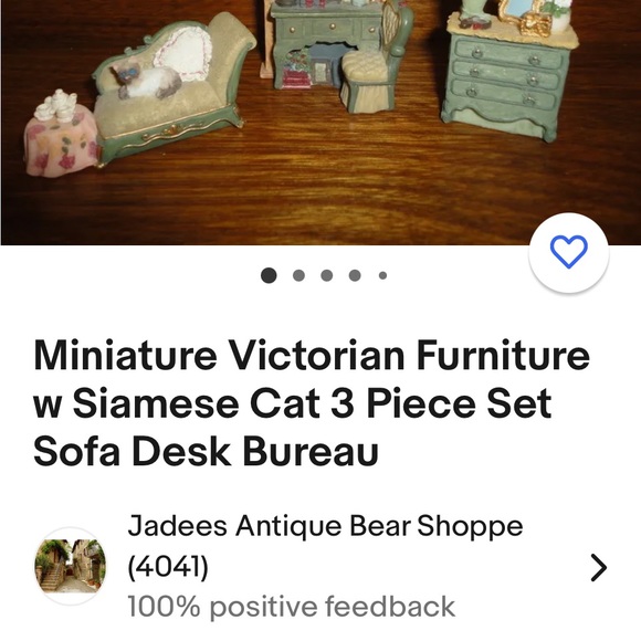 Gorgeous Set of 3 Pieces of Victorian Furniture. Mini set 1980’s - Picture 7 of 7